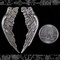 Antiqued Silver Plated Brass Huge Angel Wing Charms Pendants - One Set of Wings - S-P54